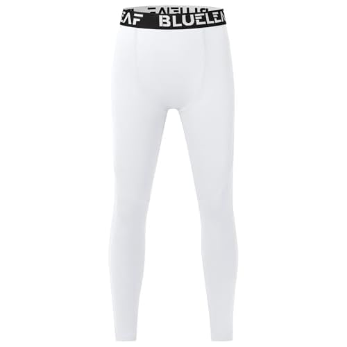 Blueleaf Boy's Compression Leggings Youth Athletic Tights Basketball Baseball Football Pants Quick Dry Sports Base Layer