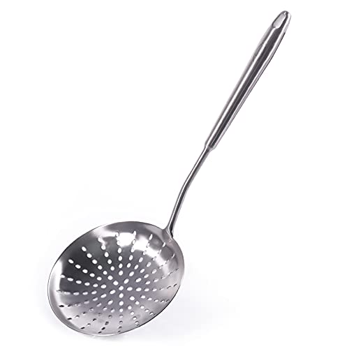 16.8 Inch Stainless Steel Slotted Spoon with Vacuum Handle - Durable Kitchen Utensil