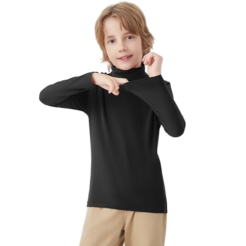 QBK Boys Turtleneck Long Sleeve Thermal Turtle Neck Sweater for Kids 4T-16 Years Soft Warm Under Shirts