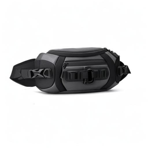 FANDARE Waist Fanny Pack Casual Sling Bag Sport Bumbags for Women Men Chest Crossbody Bags Cover Pack for Hiking Cycling Travelling Outdoor Gym Business Nylon Shoulder Pouch Grey