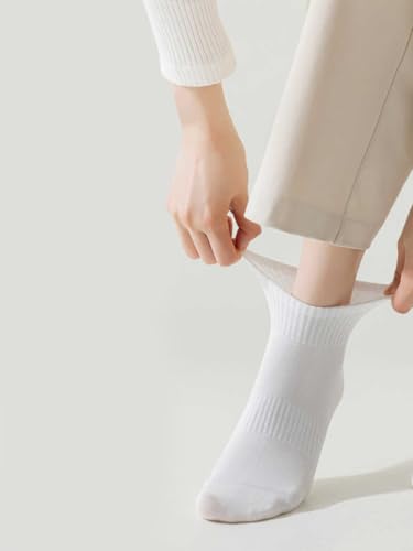 Women's Ankle Socks 6 Pairs - Thin Cotton Athletic Gym Socks - Variation of THIS listing: 9-11 / 6 Pairs(3 Black + 3 White)