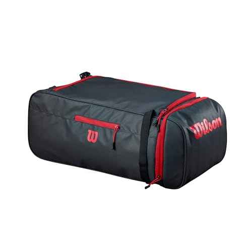 Wilson Sport Duffle Bag - Black/Red, Holds Soccer Balls and Volleyballs