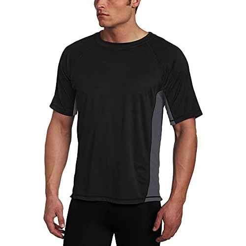 Kanu Surf Men's Swim Shirt with Short Sleeves ? UPF 50+ Rash Guard Quick-Dry Fabric
