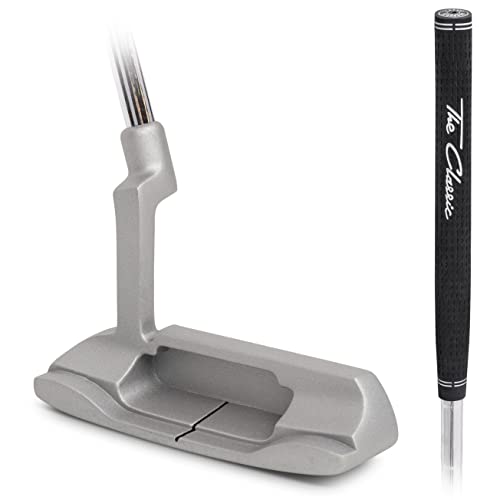 Golf Putter 35-Inch Blade Putter with Premium Grip - Silver, Right Hand