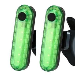2 pcs Green LED Bike Tail Light, Rear Bike Back Lights for Night Riding, Great Battery Life, Easy to Install On Any Bike or Helmet, USB Rechargeable