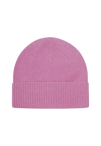 Women’s Cashmere Ribbed Beanie Hat - Soft & Stretchy, One Size, Candy Pink