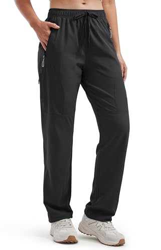 Libin Women's Hiking Pants Cargo Pants Lightweight Quick Dry Casual Safari Black 29" Large