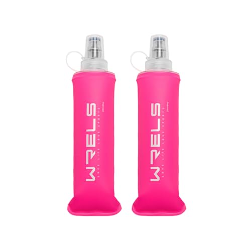 Pink 250ML Soft TPU Collapsible Water Bottle - Reusable Hydration Flask for Running Hiking Cycling