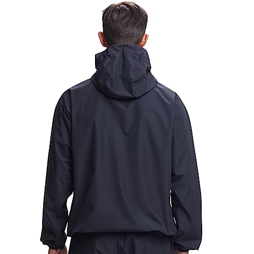 Black Sauna Suit for Men Weight Loss Sweat Training Jacket & Pants Large