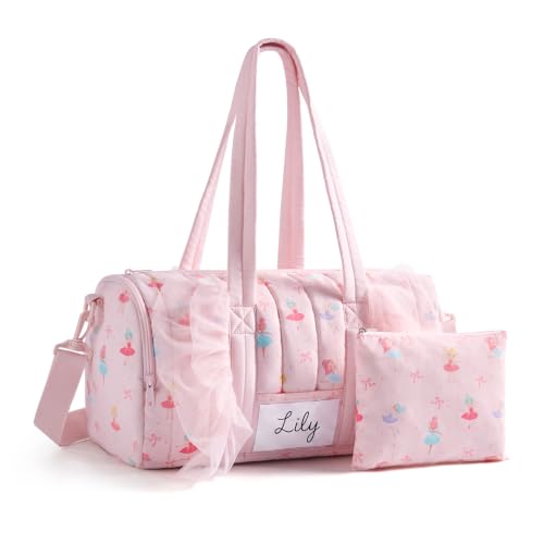Mommore Puffy Ballet Dance Bag for Girls - Pink Ballet, Small