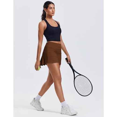 PINSPARK Pleated Tennis Skirts for Women with Short Pockets High Waisted Athletic Golf Skort Workout Pickleball Mini Skirt