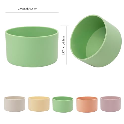 Light Grey Silicone Bottle Boot for 20-40 oz Water Bottles - Compatible with Stanley, Hydroflask, Simple Modern - 5 Pack