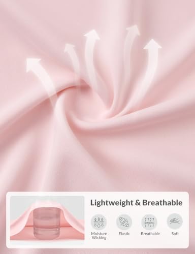 Pink Women's Workout Tank Top - Loose Fit Open Back Activewear UPF50+ Small