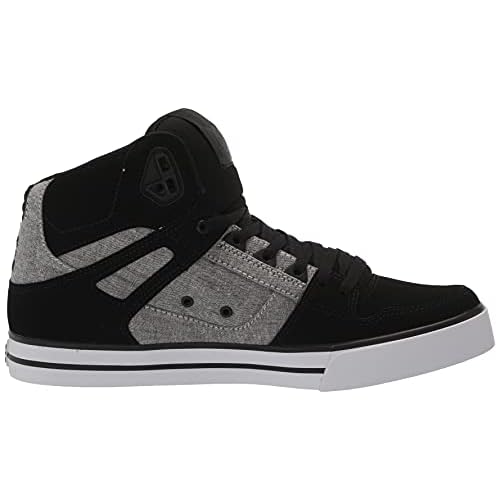 DC Men's Pure High Top Wc Skate Shoes Casual Sneakers, Black/Battleship/Armor, 6