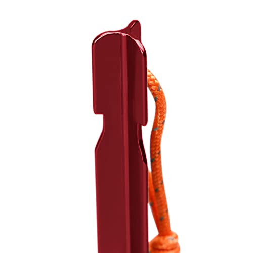 Grassman 7 Inch 16 Pack Tent Stakes - Heavy Duty Aluminium Ground Pegs with Reflective Loop, Red