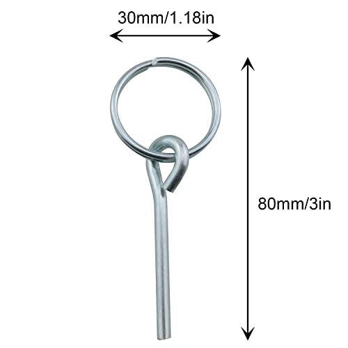 Tent Pole Rings and 2 Pins JCBIZ 4pcs Stainless Steel Rings with 2 Pins for Outdoor Camping Hiking Fishing Travel Tent Accessories