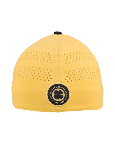 Black Clover Lucky Heather Laser Unisex Baseball Cap Large X-Large Heather Yellow Hat Black 3D Logo