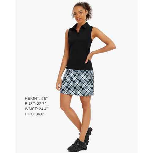 Stelle Women's Sleeveless Golf Polo Shirts UPF 50+ Collared V Neck Dry Fit Lightweight Workout Tennis Tank Tops