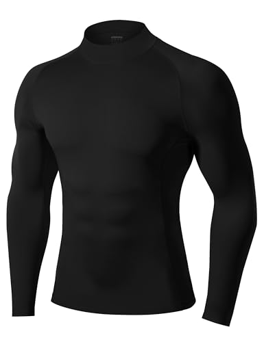 Men's Mock Turtleneck Compression Shirt Long Sleeve Undershirt
