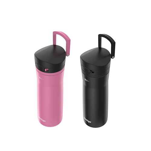 Contigo Jackson Chill 2.0 Water Bottle 20oz Pink & Black 2-Pack with AutoPop Lid