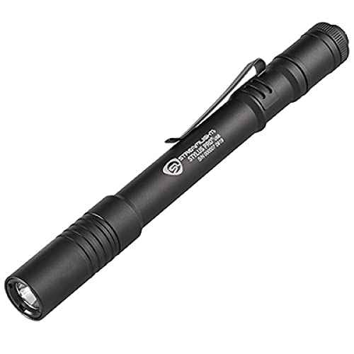 Streamlight 66134 Stylus Pro USB 350-Lumen Rechargeable White LED Pen Light for Inspectors, Law Enforcement, and Everyday Use with USB Cable, and Nylon Holster, Black