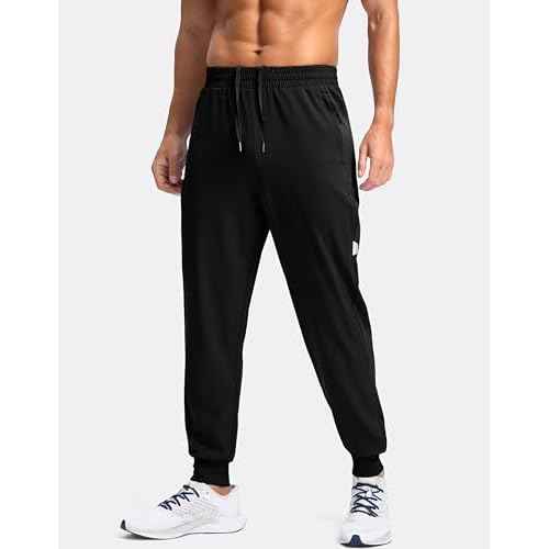 G Gradual Men's Joggers with Zipper Pockets Lightweight Athletic Workout Pants Quick Dry Sweatpants for Men Running Hiking