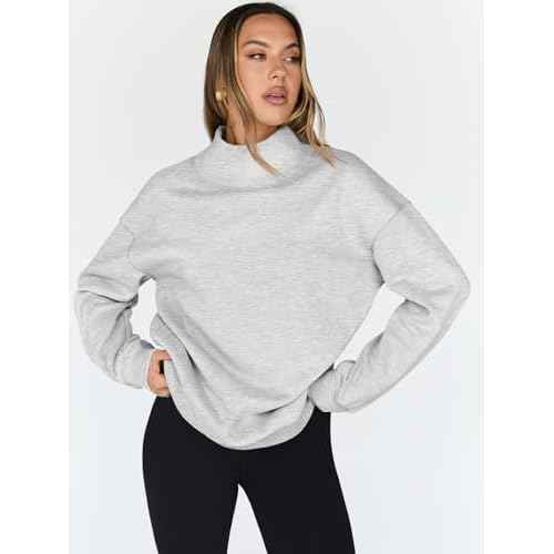 Trendy Queen Womens Oversized Sweatshirts Turtleneck Pullover Long Sleeve Hoodies Tops Fall Fashion Outfits 2025 Clothes