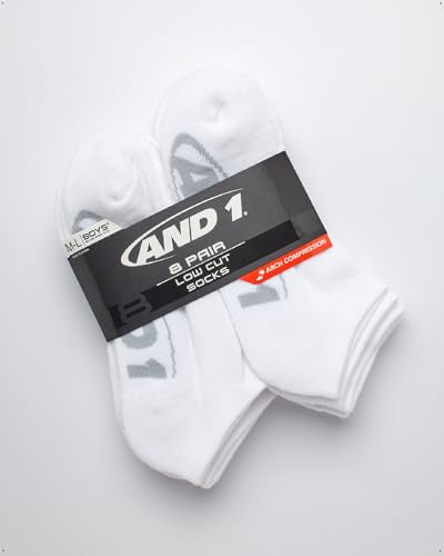 Boys Low Cut Athletic Socks 8 Pack - Cushioned, No Show, Breathable Support