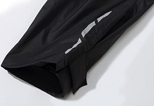 BenBoy Women's Waterproof Rain Pants Large Black-White Lightweight Rainwear