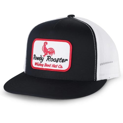 Whiskey Bent Hat Co. Rowdy Rooster Adjustable Cap - One Size Black White