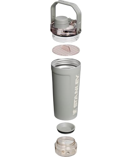 20 oz Sage Grey Vitalize Shaker Bottle with Insulation & Storage — Leakproof