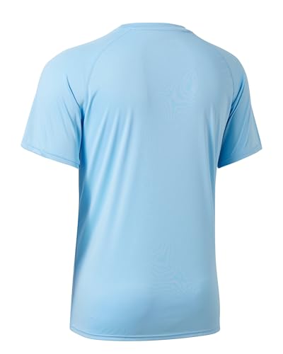 Willit Men's UPF 50+ Short Sleeve Rashguard Swim Shirt - Large Blue