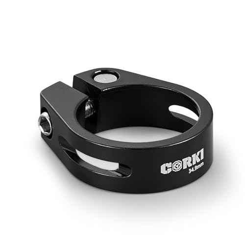 Corki Cycles Bike Seatpost Clamp 34.9mm Bike Seat Post Collar Aluminium Alloy Black