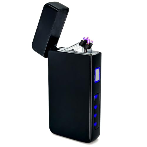Electric Lighter Rechargeable Matte Black - Windproof USB Flame for Men Gift
