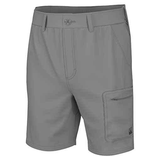 HUK Standard Next Level 7", Quick-Drying Fishing Shorts for Men, Overcast Grey, 3X-Large