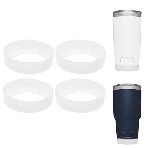 4 PCS Silicone Boot for 20 oz 30 oz, Silicone Tumbler Boot Sleeve Non-Slip Heat-Resistant Water Bottle Boot for Coffee Mug Cup