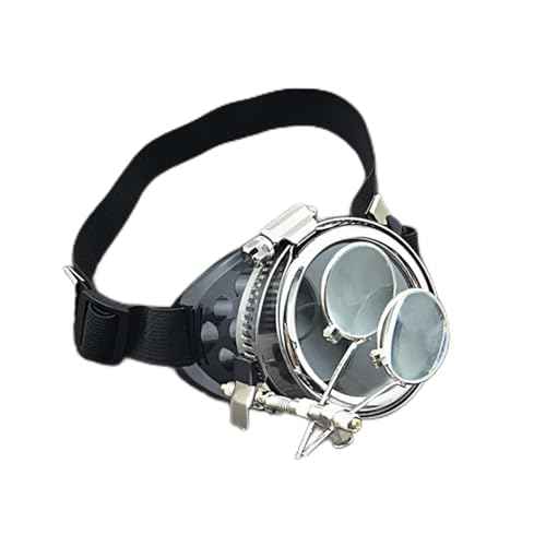 Halloween Cosplay Steampunk Monocle Goggles with Magnifier Punk Biker Rave Goth Victorian Custome gift