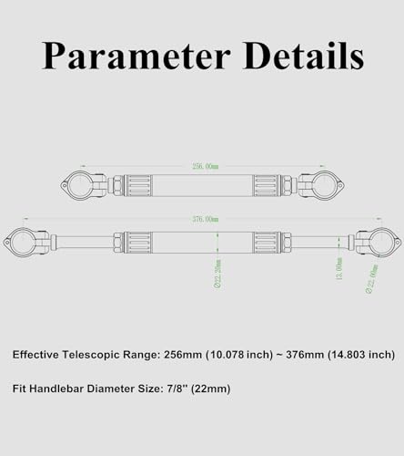 Aluminum Alloy Cross Bar Balance Bar for Motorcycle Handlebar Reinforcement Adjustable Length