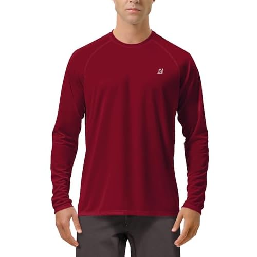 Roadbox Mens UPF 50+ UV Sun Protection Shirts Outdoor Long Sleeve SPF Rash Guard for Fishing Hiking Swimming Running