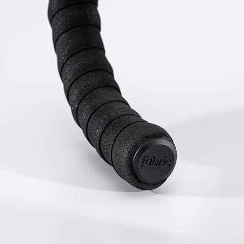 Fabric Logo Handlebar Tape - Road Bike Bar Tape with Handlebar Plugs and Finishing Strips - 200 x 3 cm - 2.5mm Thick Black