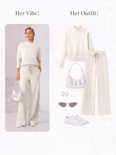 EFAN Womens Sweatsuits 2 Piece Modal Lounge Set - Small Beige