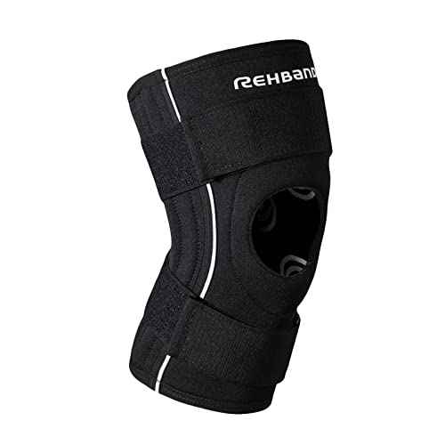Rehband knee brace sports, 1 piece, 5mm neoprene knee support with patella opening construction, hook and loop fastener for high support & stability