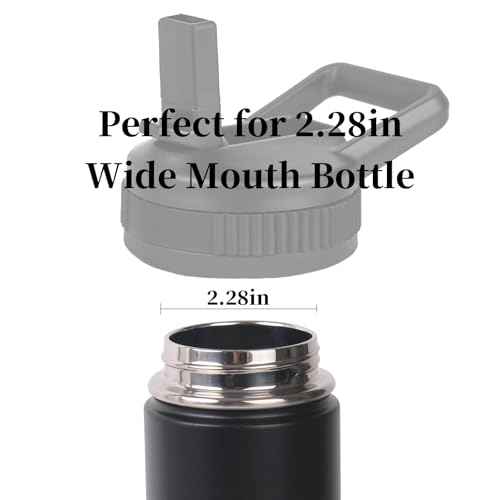 2Pack Straw Lid Compatible with thermoflask 16oz 18oz 24oz 32oz 40oz 64oz Water Bottle, Leak Proof lid Fits for Thermoflask Wide Mouth Bottle, BPA Free