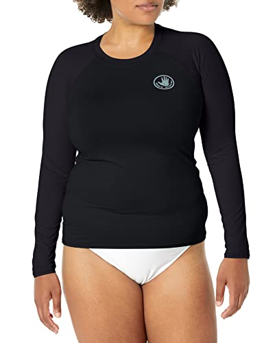 Black X-Small Long Sleeve Rashguard for Women - UPF 50+ Sun Protection