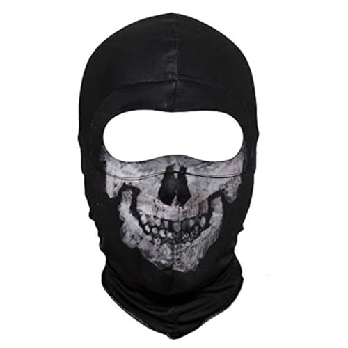 Fabric Ghost Mask Balaclava Skull Hood Gray for Costume and Cosplay
