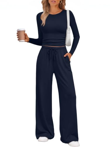 Women’s Lounge Sets 2026 Fall Fashion Sweat Suit X-Small Navy