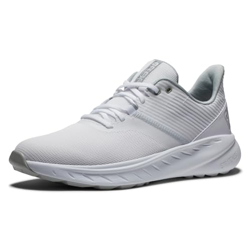 FootJoy Men's FJ Flex Previous Season Style Golf Shoe, White, 7.5 Wide