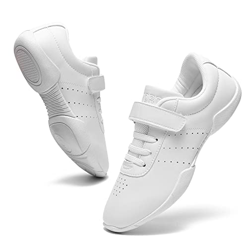 Girls Cheer Shoes White Cheerleading Sneakers for Kids - 2 Little Kid / White_939