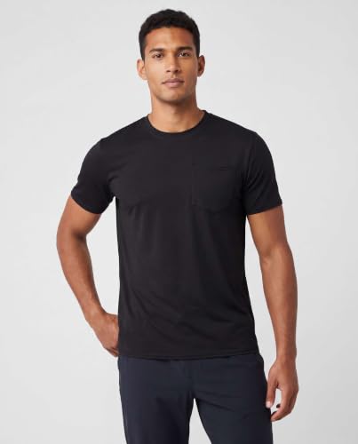 Men's Dry Fit Short Sleeve Pocket T Shirts - Workout Gym Athletic Tees 4 Pack