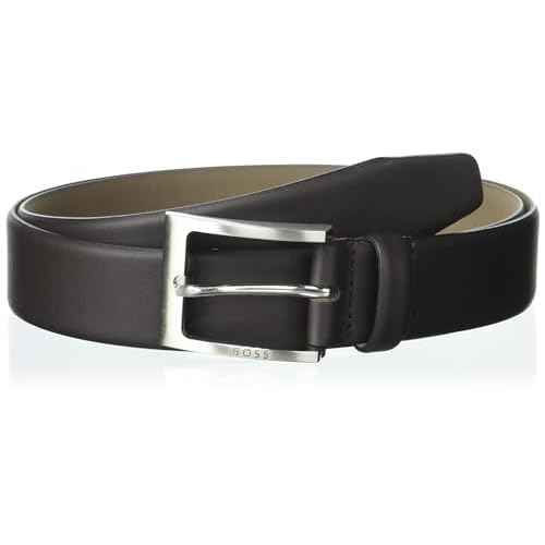 BOSS mens Tonal Logo Buckle Smooth Leather Belt